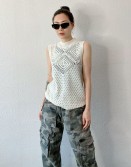 White Pattern Vest #250419